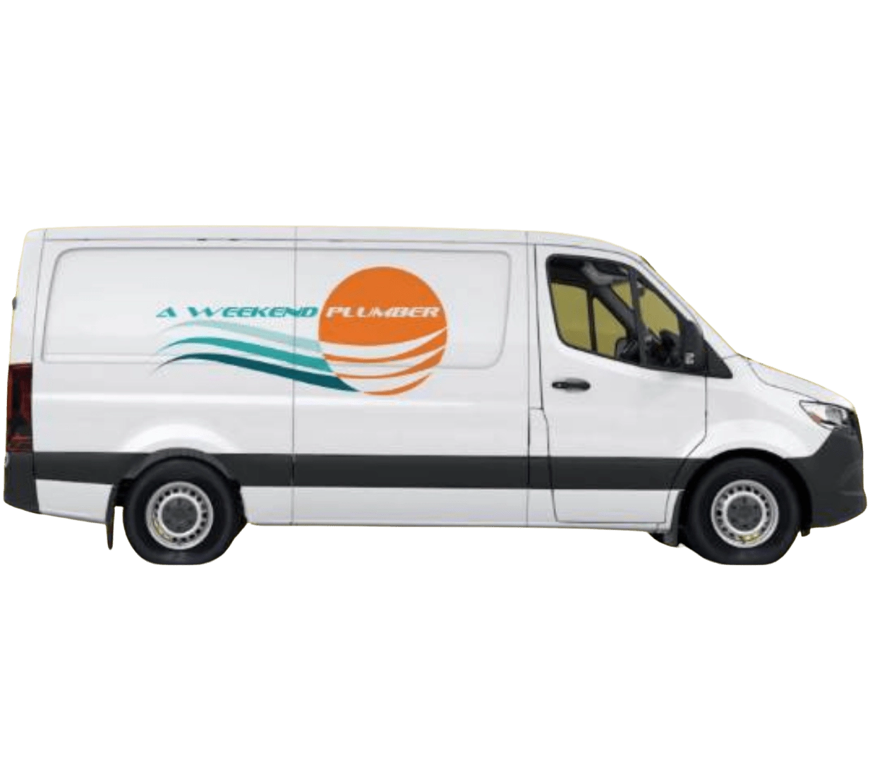 van with weekend plumber logo