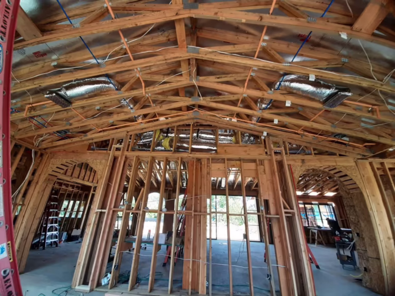 New construction home framing interior