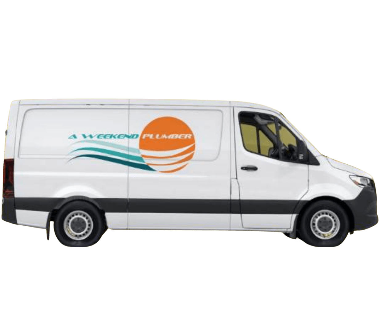 van with weekend plumber logo