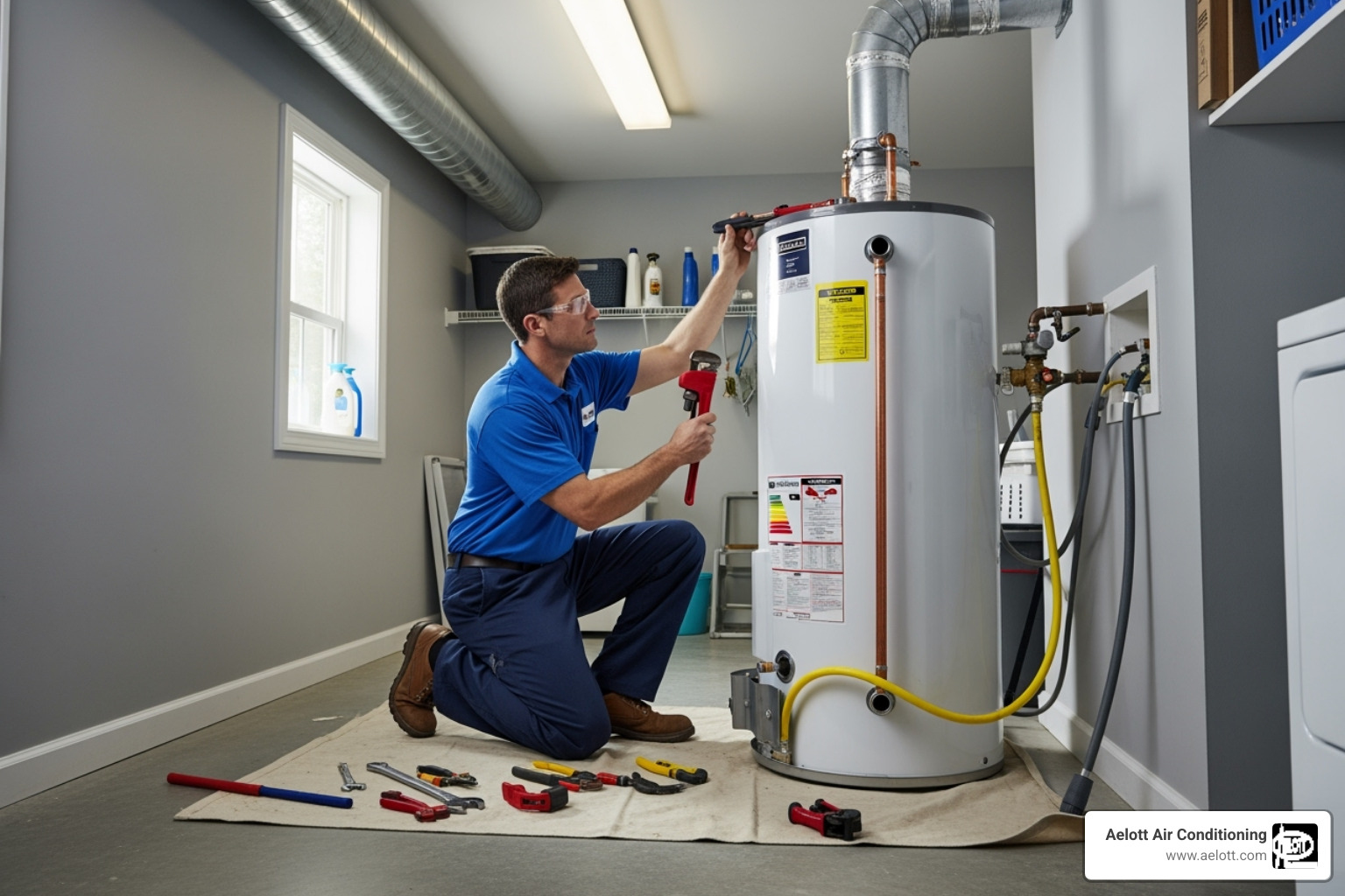 certified technician installing water heater - propane gas water heaters escondido ca