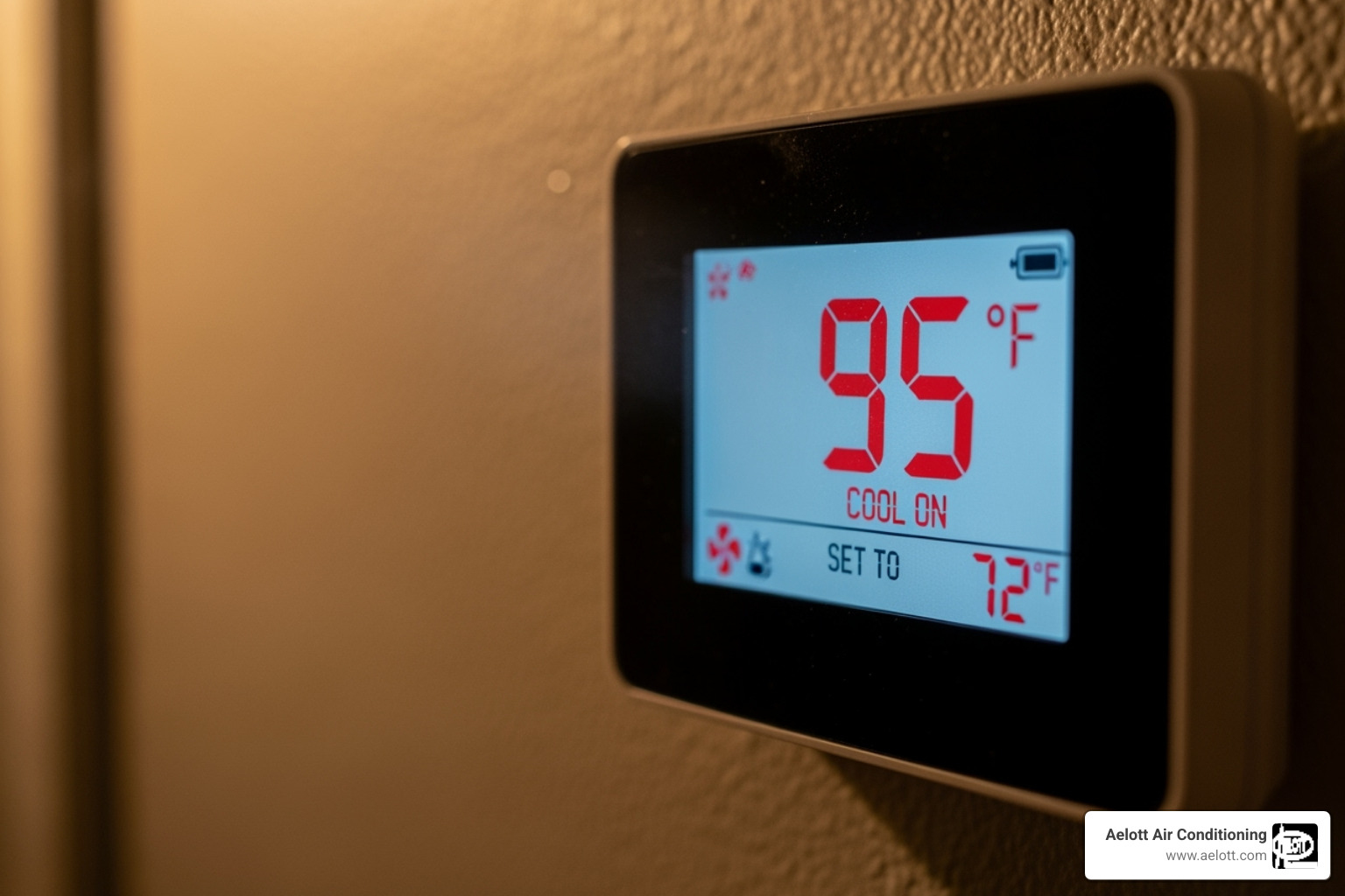 A thermostat showing an uncomfortable temperature - hvac system sizing