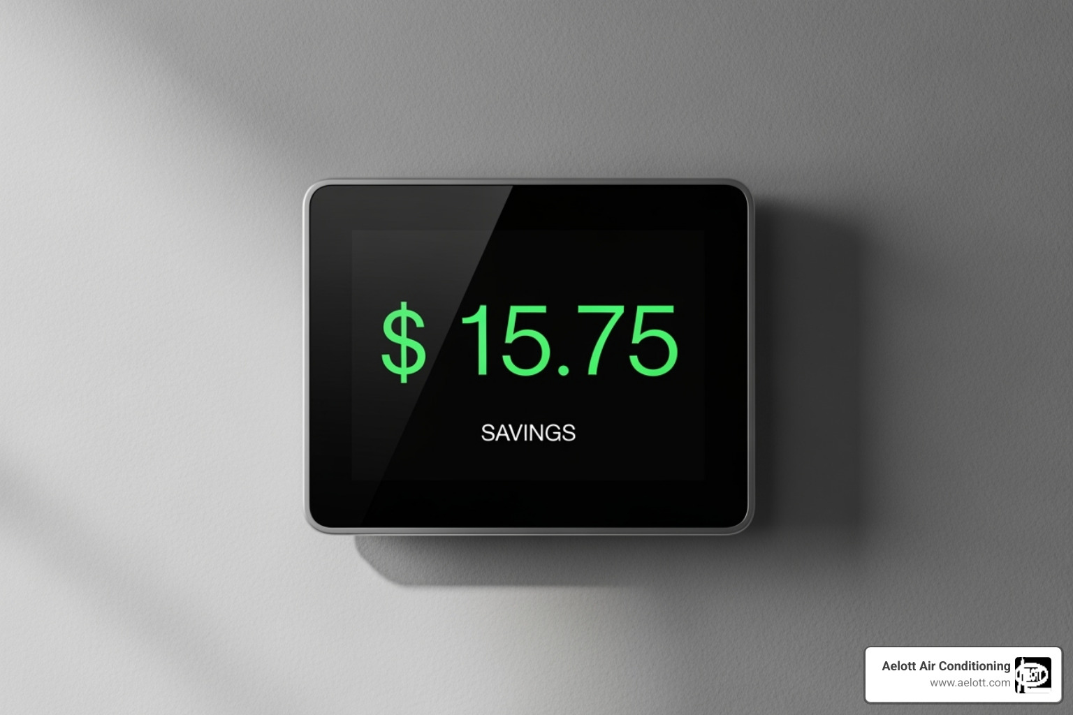 energy-saving smart thermostat displaying cost savings - heating installation escondido