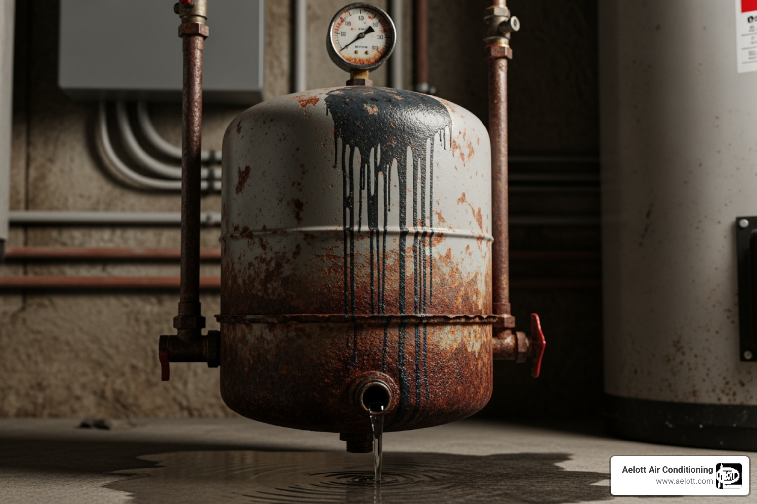 Corroded and leaking expansion tank - water heater expansion tank