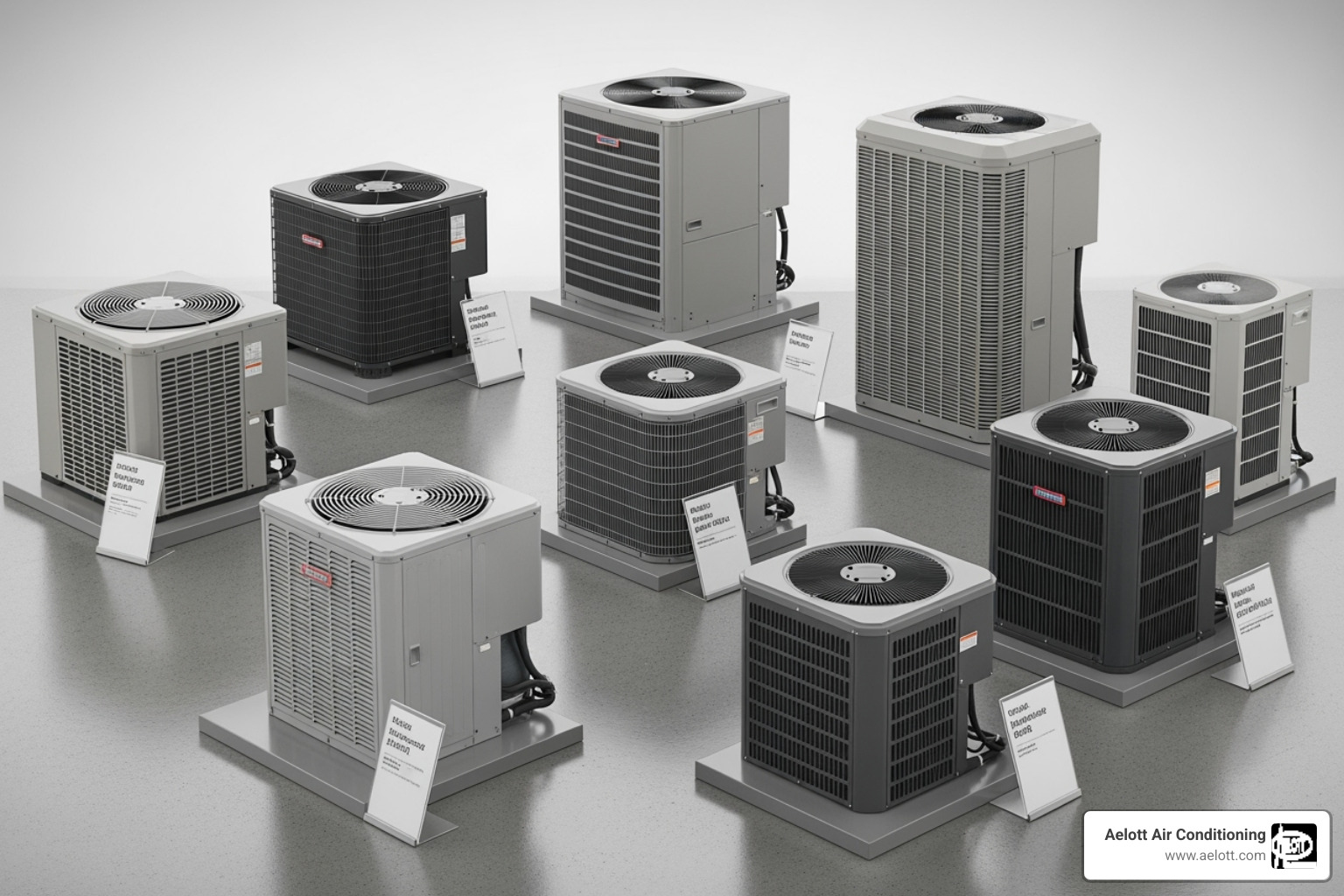 Different types of central AC units suitable for various home sizes and needs - New AC quote