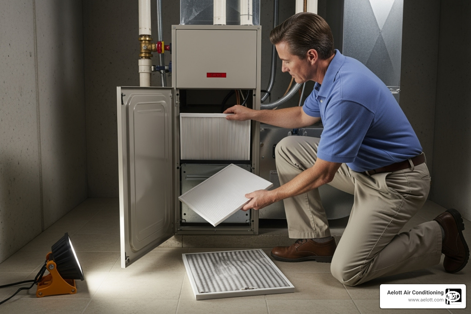 a homeowner changing an air filter - preventive ac maintenance encinitas ca