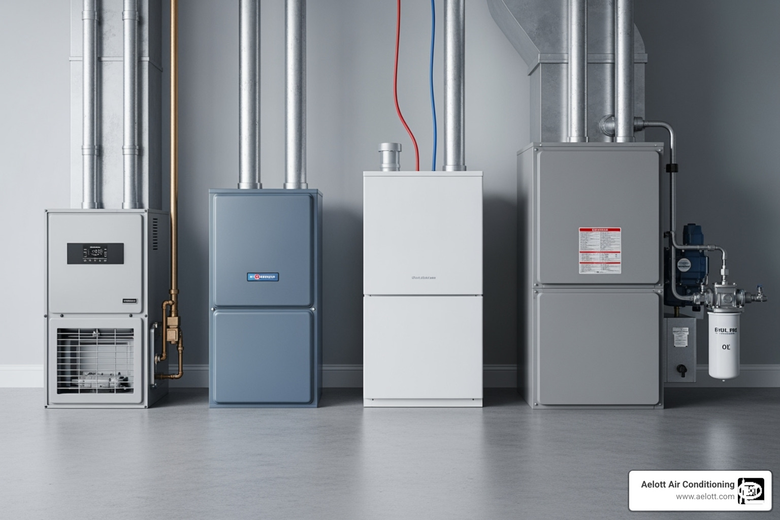 different furnace types side-by-side - furnace installation carlsbad ca