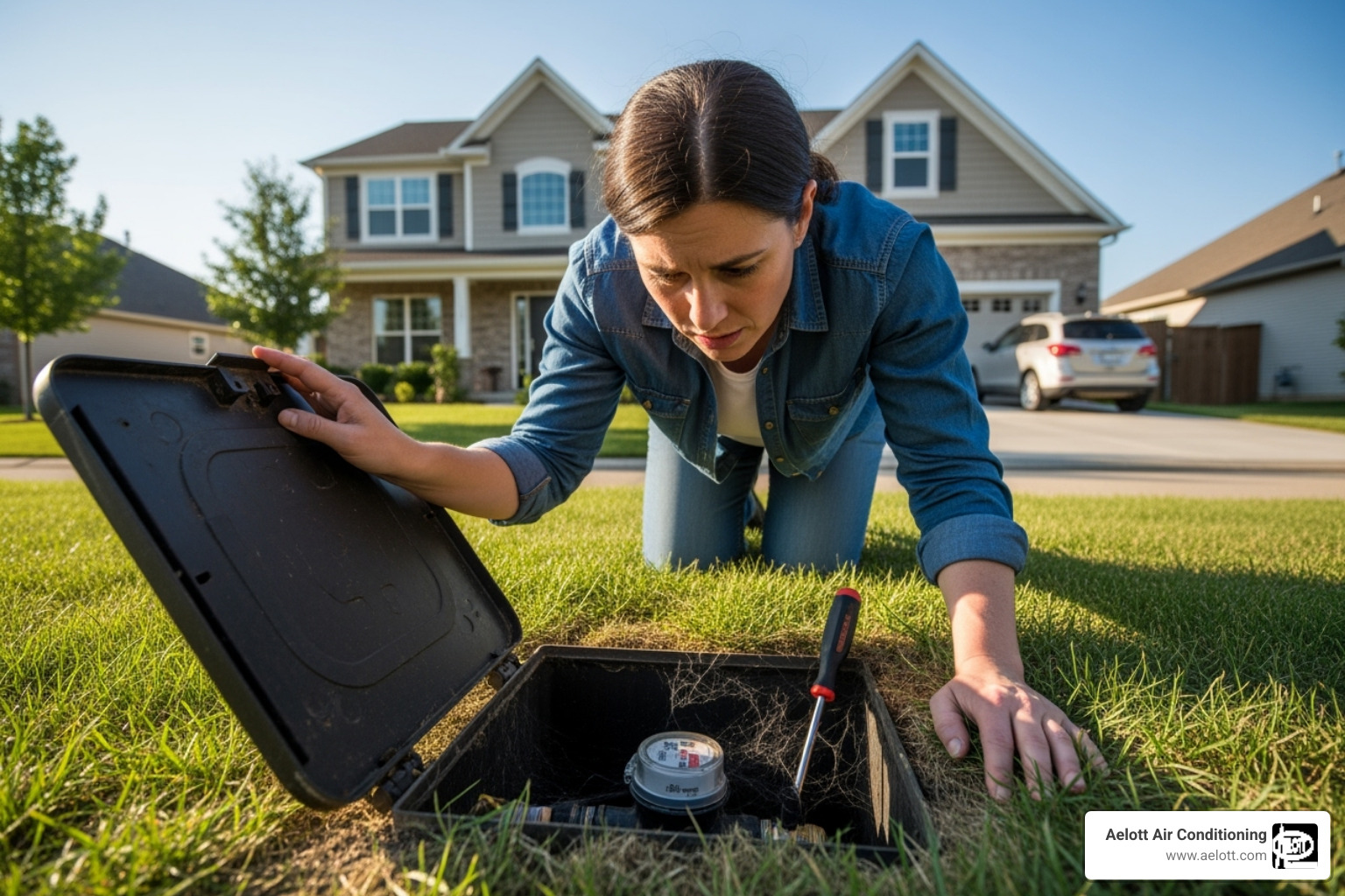 homeowner looking at their water meter - plumbing leak test rancho santa fe ca