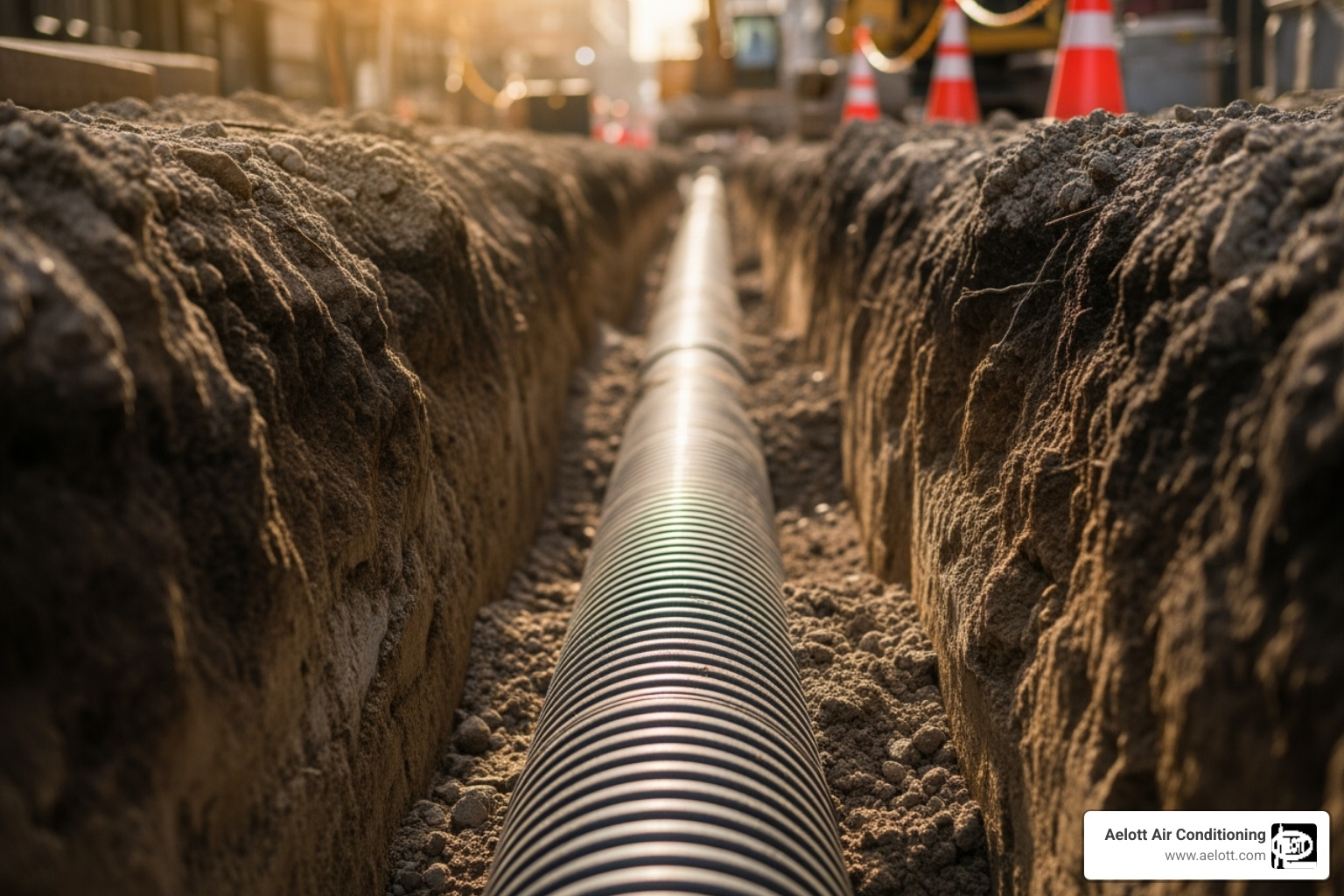 of a newly installed sewer line - business sewer repair del mar ca