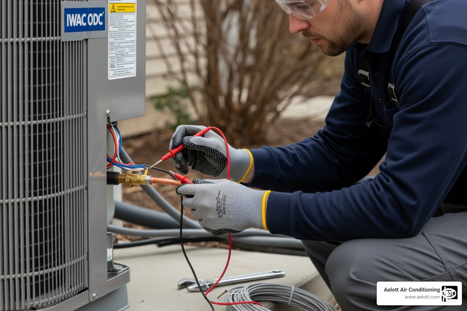 a certified technician carefully checking connections on a new HVAC installation - hvac installation encinitas ca