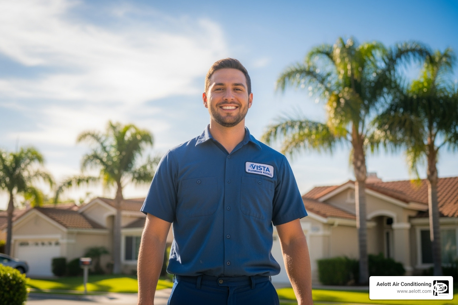 Friendly technician in a Vista neighborhood - tankless unit maintenance vista ca