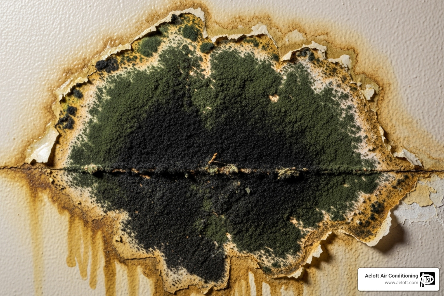 Image of significant mold growth on a wall caused by a long-term leak. - emergency leak repair del mar ca