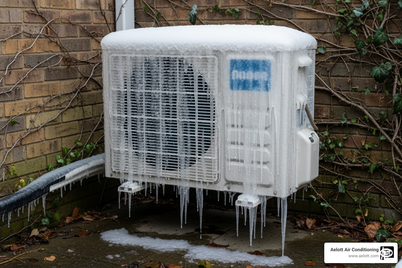 Iced-over outdoor mini-split unit - Mini split repair