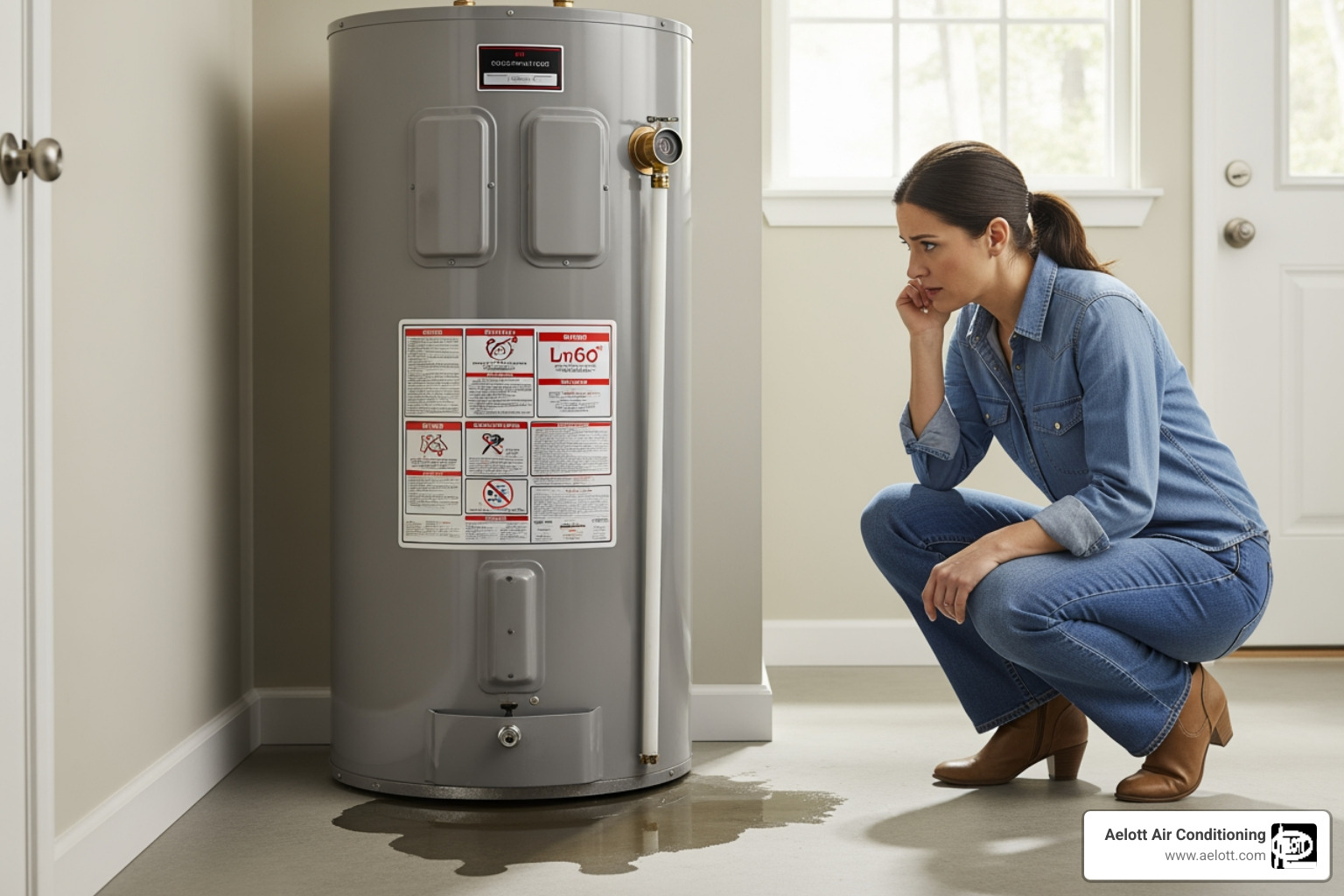 Infographic showing 5 common signs your water heater needs repair: 1. No hot water or inconsistent temperatures, 2. Strange rumbling or popping noises from the tank, 3. Visible water pooling around the base, 4. Rusty or discolored water from taps, 5. Foul sulfur smell from hot water - water heater repair poway ca