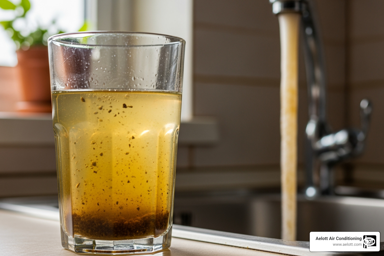 Infographic showing the top 5 urgent signs you need immediate water filtration service in Solana Beach: sudden metallic or chemical taste in water, rotten egg or sulfur smell, brown yellow or murky water appearance, visible floating particles or sediment in glass, and new stains appearing on sinks fixtures or clothing after washing - 24 hour water filtration in solana beach, ca