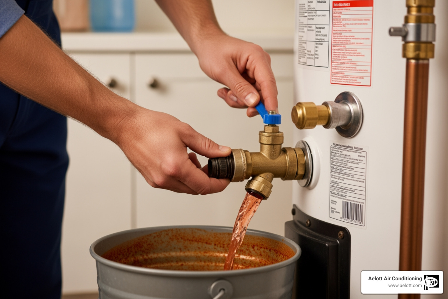 Infographic showing common water heater problems in San Marcos including sediment buildup from hard water, typical repair timeline of same-day service, key warning signs like rumbling sounds and rusty water, and maintenance recommendation of annual flushing - water heater repair san marcos ca