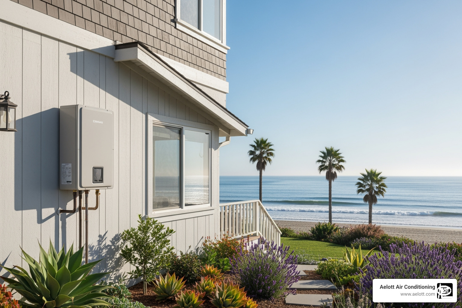 modern tankless water heater installed in Oceanside home - tankless water heater oceanside ca