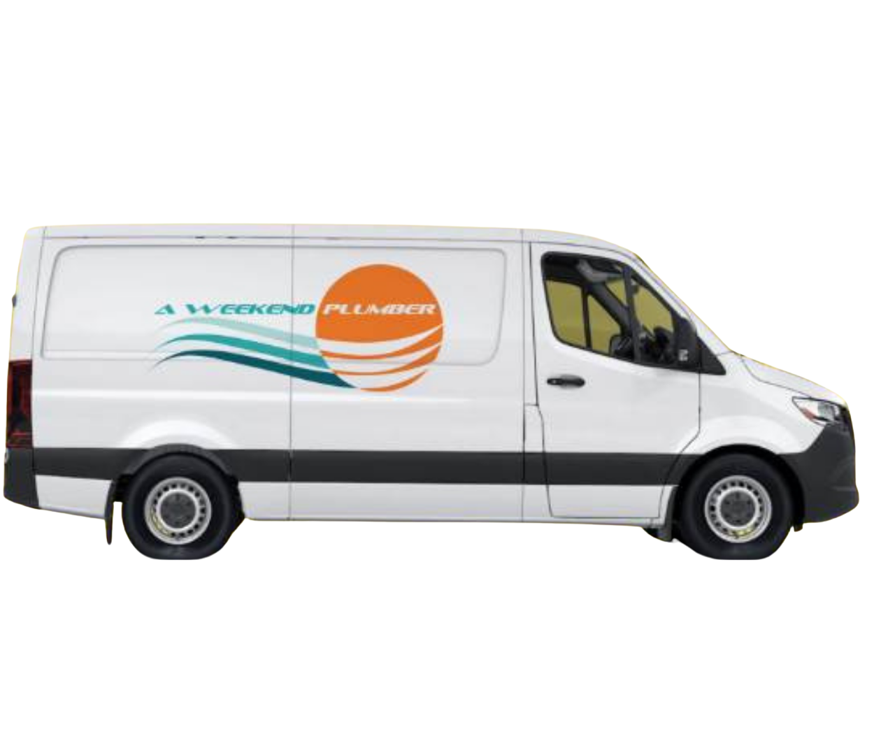 van with weekend plumber logo